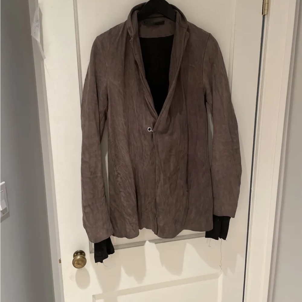 Obscur tan suede jacket As is  black long sleeves xsmall small 36 38 Rick owens